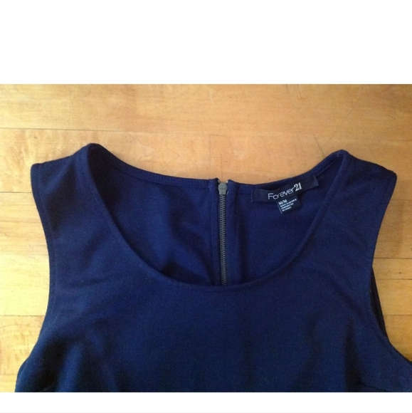 Forever 21 Women's A-Line Dress Blue & Yellow Button Design Size Medium - Picture 8 of 12